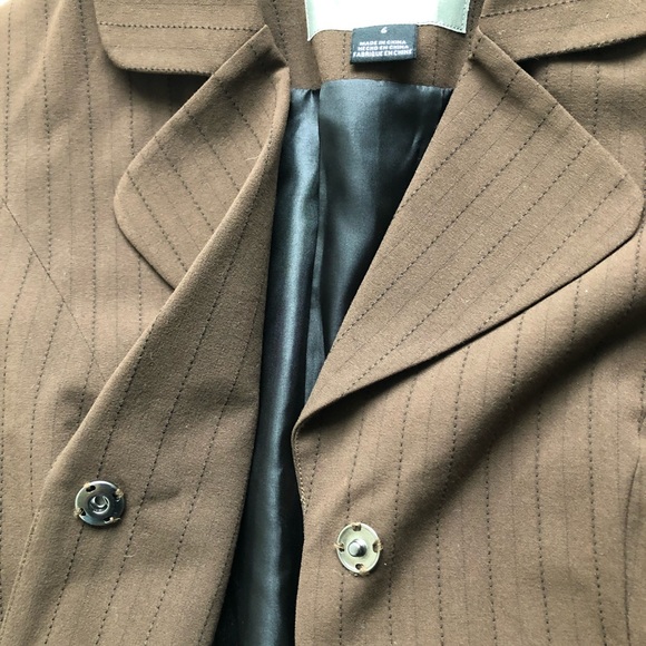 Mac & Jac Pinstripe Puff Sleeves Swing Jacket, 6 - Picture 5 of 9